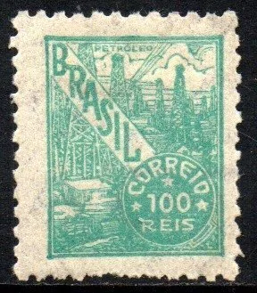 Brasil 388 D Petróleo Netinha Filigrana Horizontal Papel Fino Tramado NN