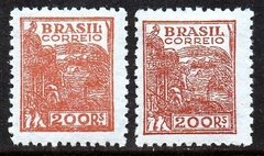 Brasil 389 + 389a Trigo Netinha Filigrana O Vertical Papel Médio Tramado NNN