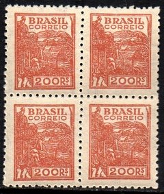 Brasil 389a Trigo Netinha Filigrana O Vertical Papel Médio Tramado Quadra NNN