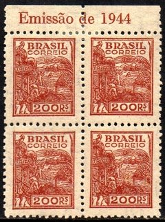 Brasil 389 E Trigo Netinha Filigrana O Vertical Papel Fino Tramado Quadra NNN / NN