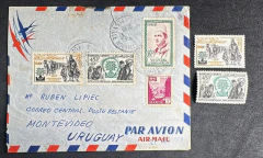 Marrocos 1960 - Ano Internacional dos Refugiados - Série completa nova + envelope circulado para o Uruguai.