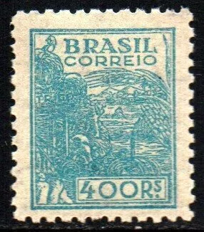 Brasil 390 Trigo Netinha Filigrana O Vertical Papel Médio Tramado NNN (c)