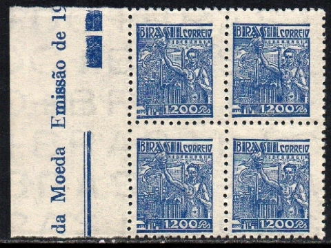 Brasil 393C Siderurgia Netinha Filigrana O Horizontal Quadra NNN (c)