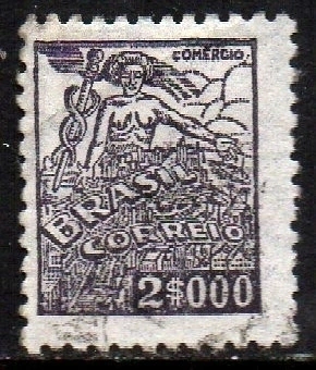 Brasil 394C Comércio Netinha Filigrana O Vertical Papel Médio Liso U (h)