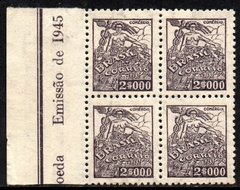 Brasil 394 C Comércio Netinha Filigrana O Horizontal papel Médio Liso Quadra NNN / NN