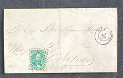 História Postal - Sobrecarta enviada do Rio de Janeiro para Cabo Frio em setembro de 1887, porteada com D. Pedro 100 réi