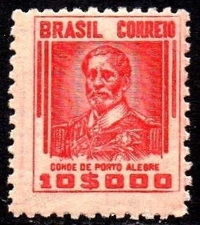 Brasil 396A Conde de Porto Alegre Netinha Filigrana O Vertical Papel Médio Liso Não Catalogado NNN (a)