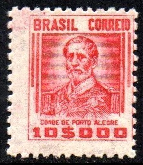 Brasil 396 Conde de Porto Alegre Filigrana O Vertical Papel Médio Tramado NNN