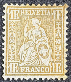 Suiça 1862 - 1 F Dourado - novo - 41a - 1000 euros.