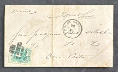 História Postal - Carta Completa enviada do Rio de Janeiro para Ouro Preto em fevereiro de 1877, porteada com D. Pedro 1