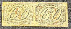 Brasil Império - Par do Numeral Inclinado 60 réis, tipo IIa - RHM 6 SP - 1800 Ufs.