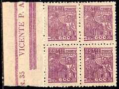 Brasil 408 Siderurgia Netinha Filigrana Q Papel Médio Tramado Quadra NNN (d)
