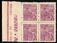Brasil 408 Siderurgia Netinha Filigrana Q Papel Médio Tramado Quadra NNN (f)
