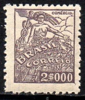 Brasil 409 Comércio Netinha Filigrana Q Vertical Papel Médio Tramado NNN