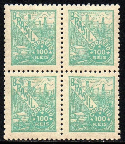 Brasil 427 A Petróleo Netinha Filigrana M Vertical Quadra Com Traços NNN