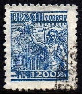 Brasil 432A Siderurgia Netinha Filigrana M Vertical com Traços U (i)