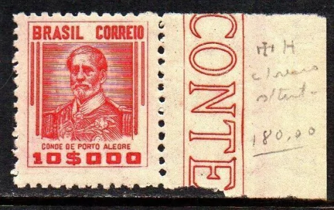 Brasil 435 B Conde de Porto Alegre Netinha Filigrana M Horizontal Falta de Traços NNN