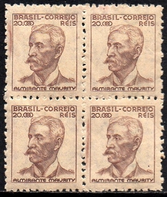 Brasil 436 Almirante Maurity Netinha Filigrana M Horizontal com traços Quadra NNN