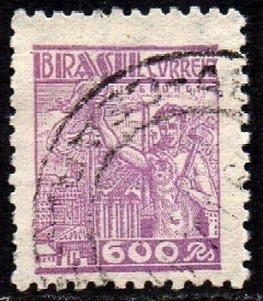 Brasil 439 Netinha Filigrana N Vertical Papel Espesso Tramado com Traços U