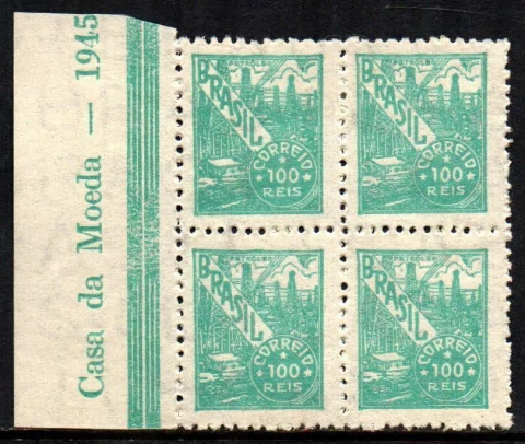 Brasil 442 B Petróleo Netinha Filigrana O Horizontal Papel Médio Liso Com Traços Quadra NNN / NN