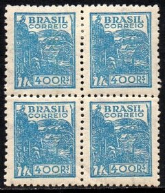 Brasil 445 A Trigo Netinha Filigrana O Vertical Papel Médio Tramado Com Traço Quadra NNN