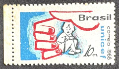 Variedade 1968 - Comemorativo C-612A - Impressão do lado fosco (160 Uf's)