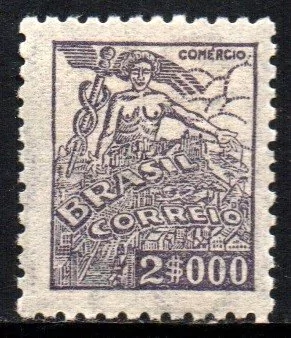 Brasil 451 C Comércio Netinha Filigrana O Horizontal Papel Fino Com Vincos NN (a)