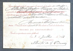 Vale Postal 1913 - Circulado de Bomsucesso para Bahia - Selos - Depósito 30.000 réis e Porte 2x 300 réis - comprar online