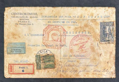 Tchecoslovaquia (1932) – Graf Zeppelin – 8ª Viagem à América do Sul – (Sieger 189) – Carta registrada expedida de Praga