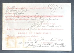 Vale Postal 1916 - Circulado de São Paulo para Bahia - Depósito 100.000 réis e Porte de 1.000 réis - comprar online