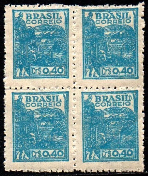 Brasil 466 Trigo Netinha Filigrana Q Vertical Quadra NNN