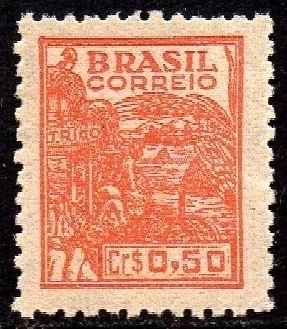 Brasil 467 Trigo Netinha Filigrana Q Vertical Tijolo NNN (f)