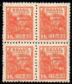 Brasil 467 Trigo Netinha Filigrana Q Vertical Quadra NNN (g)
