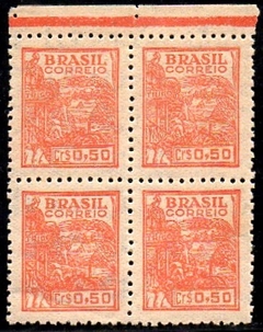 Brasil 467 Trigo Netinha Filigrana Q Vertical Quadra NNN (o)