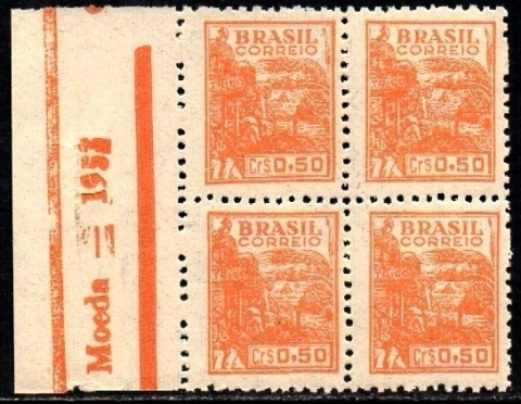 Brasil 467a Trigo Netinha Filigrana Q Vertical Quadra NNN (a)