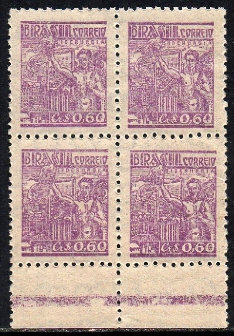 Brasil 468c Siderurgia Netinha Filigrana Q Vertical Quadra NNN (af)