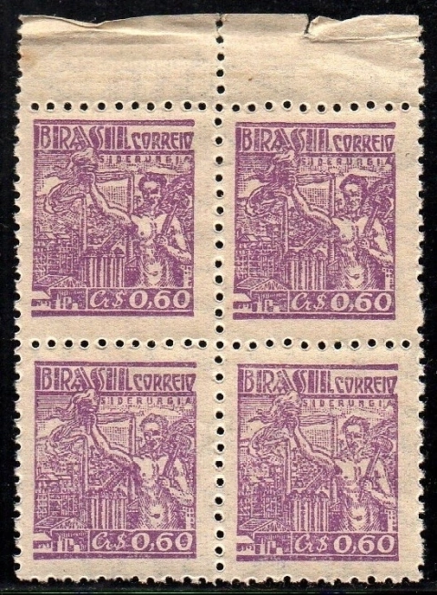 Brasil 468c Siderurgia Netinha Filigrana Q Vertical Quadra NNN (b)