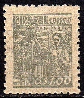 Brasil 470A Siderurgia Netinha Filigrana Q Vertical Papel Tramado Fino Não Catalogado NN (a)