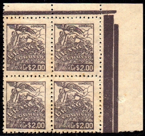 Brasil 472b Comércio Netinha Filigrana Q Vertical Quadra NN (d)