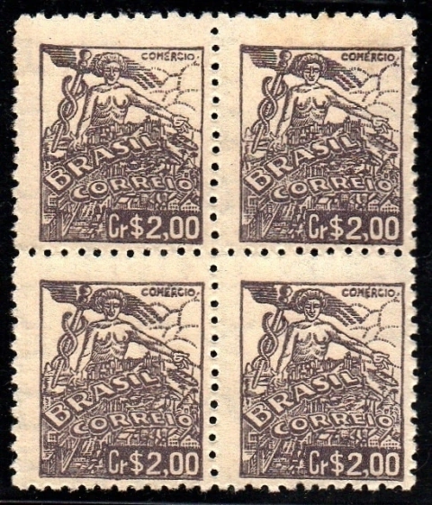 Brasil 472b Comércio Netinha Filigrana Q Vertical Quadra NN (e)