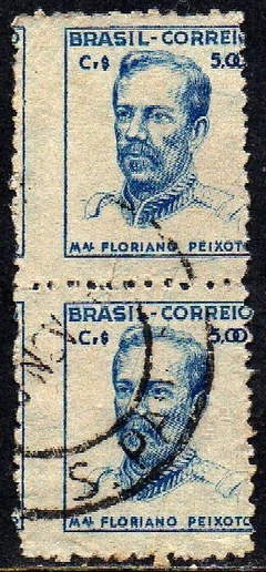 Brasil 473 Marechal Floriano Netinha Filigrana Q Vertical Sem Traços Variedade na Denteação Par Vertical U (a)
