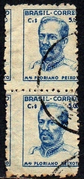 Brasil 473 Marechal Floriano Netinha Filigrana Q Vertical Sem Traços Variedade na Denteação Par Vertical U