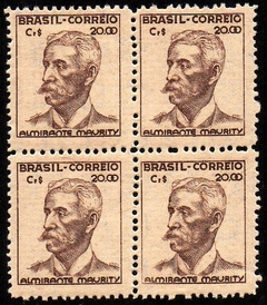 Brasil 475B Almirante Maurity Netinha Filigrana Q Vertical Quadra Denteação 13-13,5 NNN