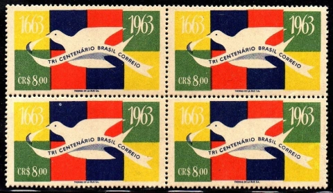 Brasil C 0484 Correios Pomba Quadra 1963 NNN
