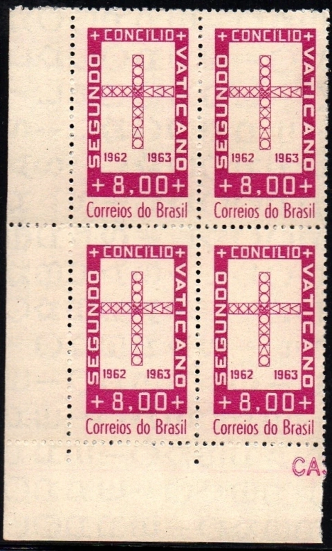 Brasil C 0486 Concílio Ecumênico Vaticano Quadra 1963 NNN (a)