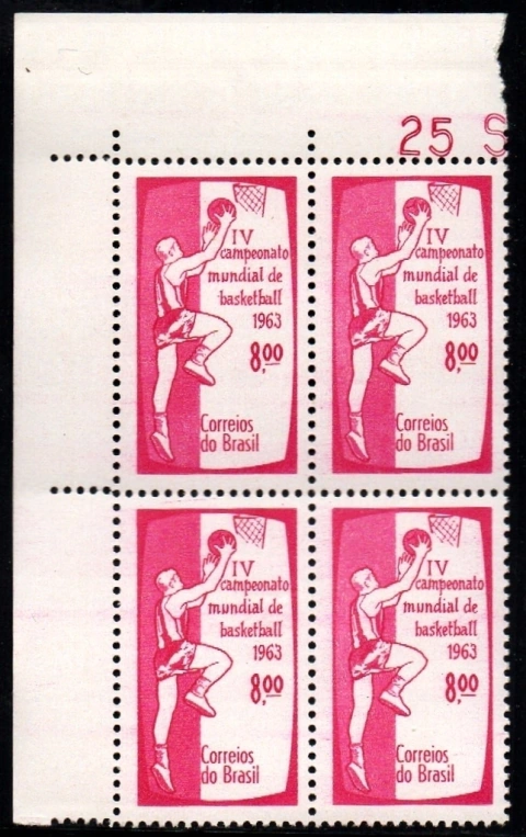 Brasil C 0488 Campeonato Mundial de Basquete Quadra 1963 NNN (a)