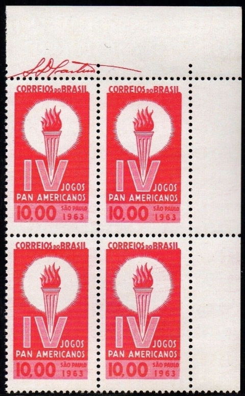 Brasil C 0489 Jogos Panamericanos Quadra 1963 NNN (b)
