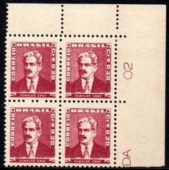 Brasil 492c Bisneta Vinho Quadra Papel Espesso NNN