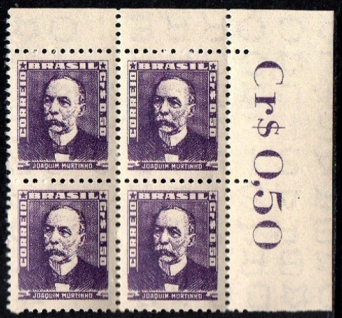 Brasil 495c Bisneta Violeta Escuro Quadra NNN (d)