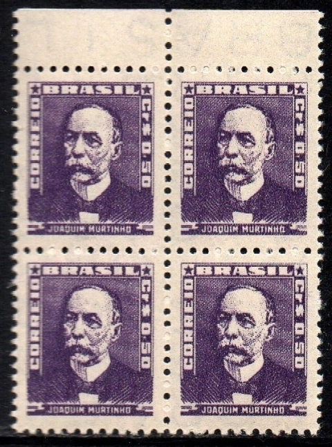 Brasil 495c Bisneta Violeta Escuro Quadra NNN (i)